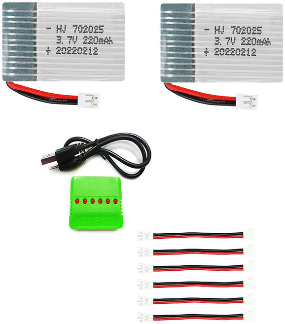 드론배터리 3.7v 220mah 충전기세트 1.85컨넥터, (에어고) 220mah2개+6in1충전기세트, 1개