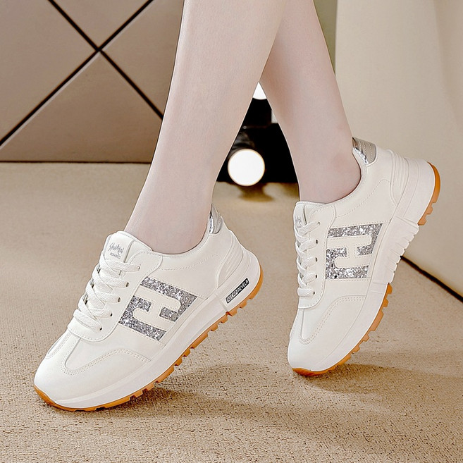 Sunsdew 빅사이즈 봄 스니커즈 운동화 캐주얼 여성 플랫