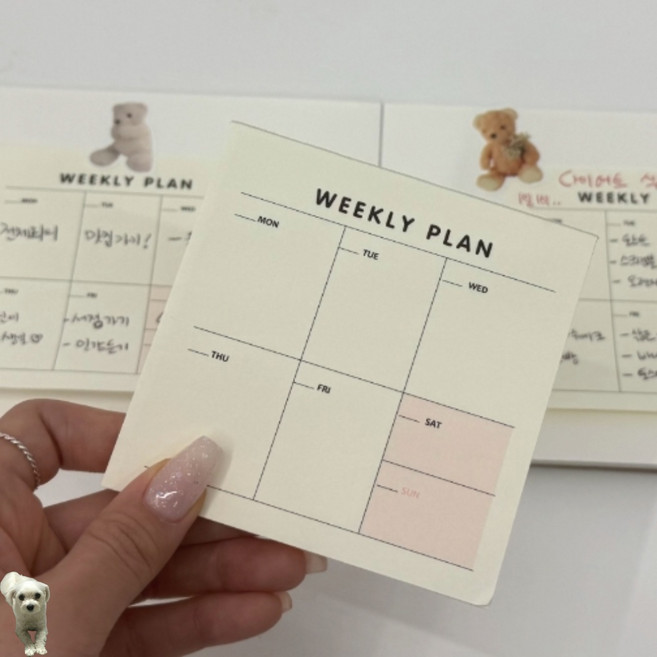 꿀이맘투 일주일플래너 메모지 갓생살기 스터디플래너