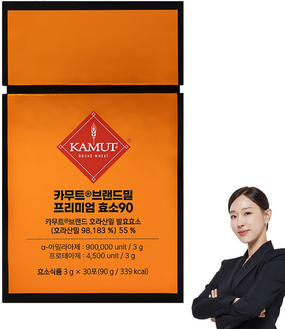 그레인온 카무트 브랜드밀 프리미엄 효소 90, 30회분, 1박스