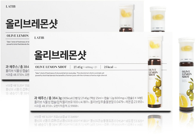 라티브 올리브레몬샷 올레샷 유기농 엑스트라버진 올리브오일 캡슐, 28개, 25ml