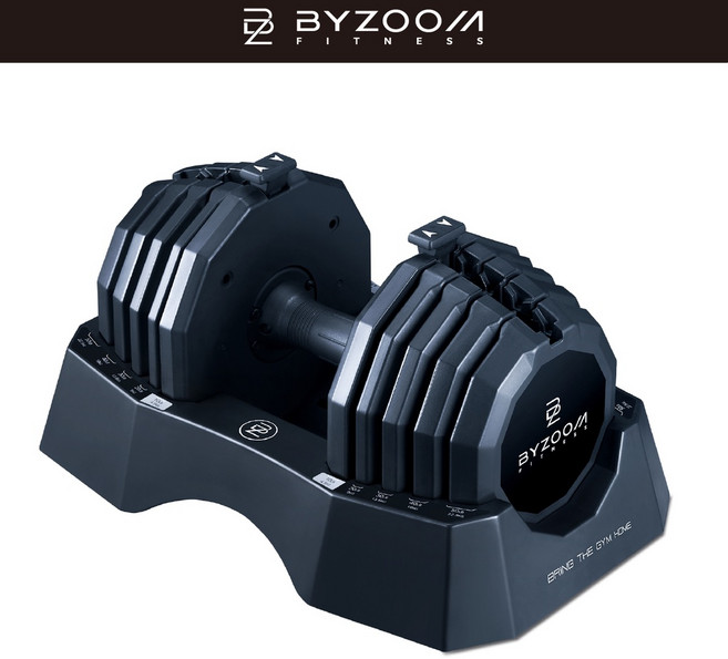 Byzoom Fitness【經典系列】22.6kg (50LB) 五段重量可調式啞鈴，居家健身重訓器材, 1個