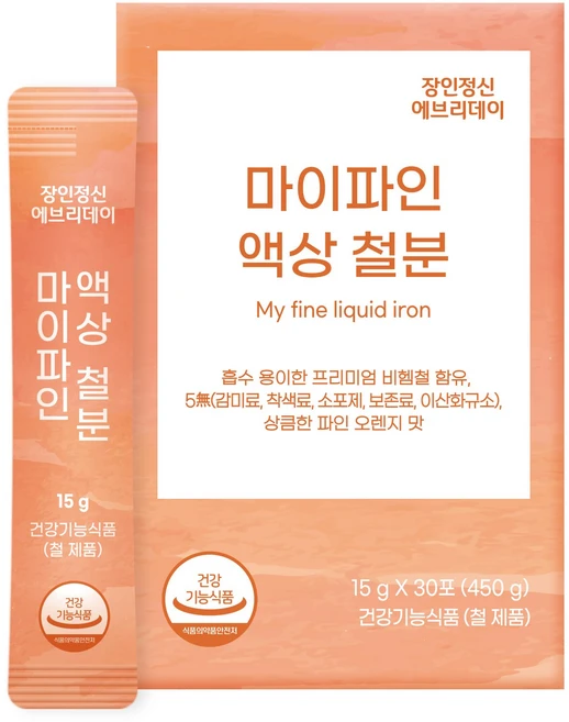 마이파인 액상 철분 장인정신 에브리데이, 450g, 1박스 - 쿠팡