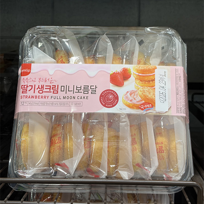 [트레이더스] 삼립 딸기 생크림 미니보름달 12개입, 540g, 1개
