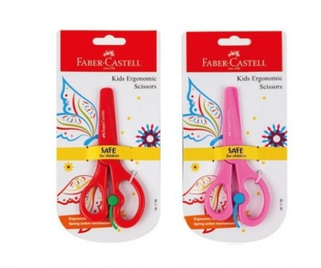 파버카스텔 어린이안전가위, 2P, 레드+핑크