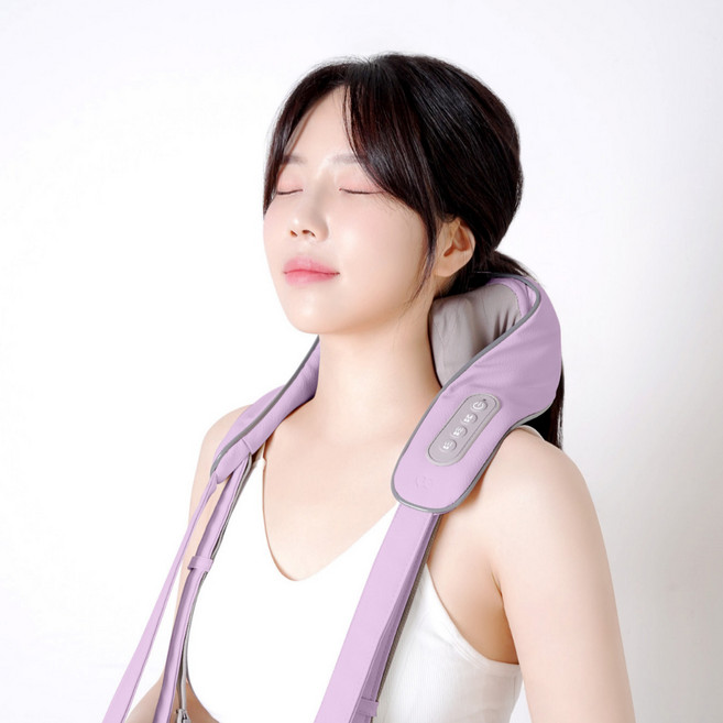 클로 넥앤프로 무선 목 어깨 마사지기 안마기 기계 허리 승모근 지압기, CLOER-4001, 퍼플