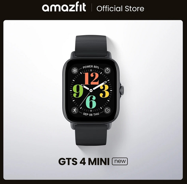 Amazfit GTS4 Mini 스마트워치 블루투스 통화 알렉사 방수 시계, GTS 4 mini, 흑연블랙