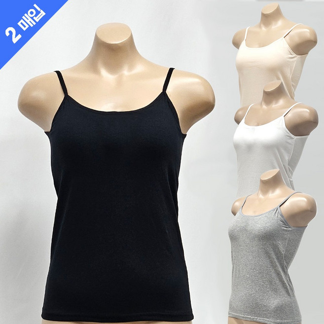 라온피플 국산 여성 면스판 베이직 데일리 노와이어 끈나시 런닝브라