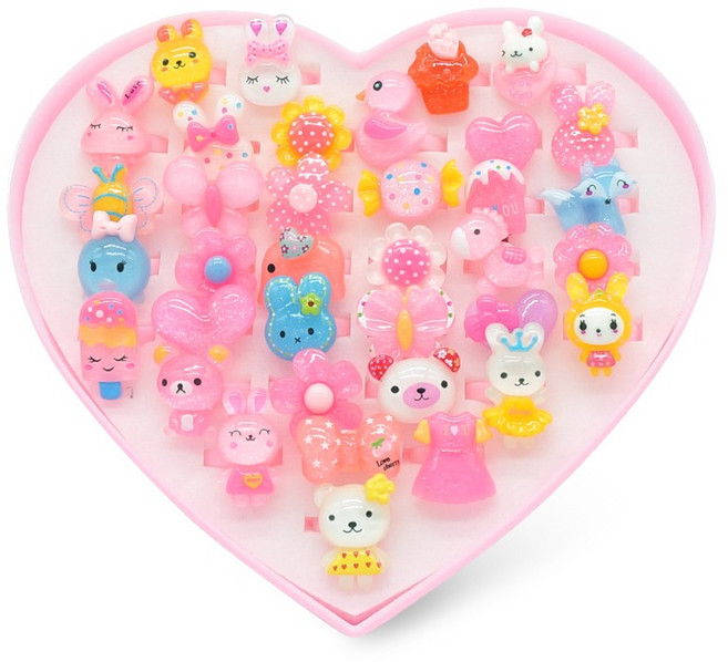 나담나담 캐릭터 반지 36구 + 케이스