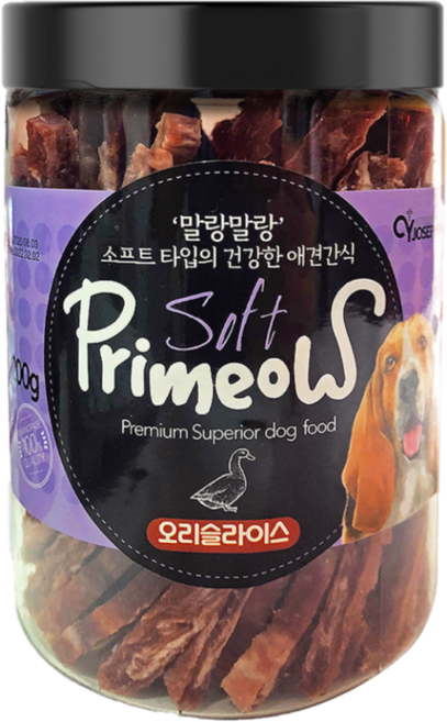 프리미요 소프트 강아지 통간식 육포 전연령 전대상견용, 오리맛, 200g, 1개
