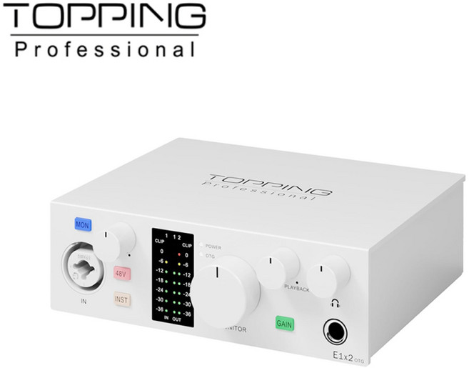 TOPPING 토핑 E1x2 OTG 프로 오디오 인터페이스 화이트
