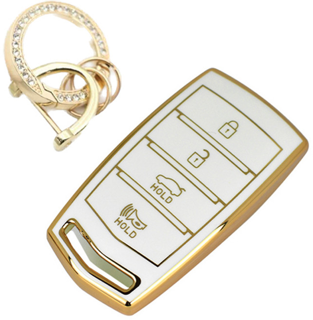 크로니클 프리미엄 TPU 키케이스 키링 G70 G80 EQ900, 화이트, 제네시스