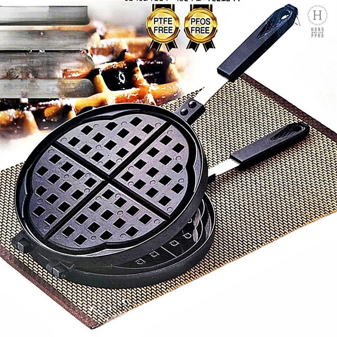 4구 점보 와플팬 대형 양면 후라이팬 국산 간편 와플 다용도 제빵도구 와플만들기, EZ점보와플팬4구