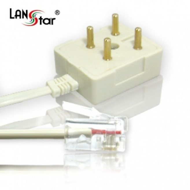 랜스타 LS-TEL6P2C-4구-10M 전화선 케이블 6P2C-4구 IVORY 10M, ♡찐_단일상품