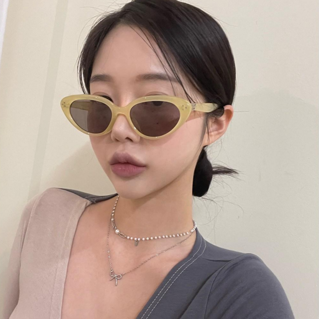 VANANA2 유니섹스 오버핏 힙 캣츠 틴트 선글라스