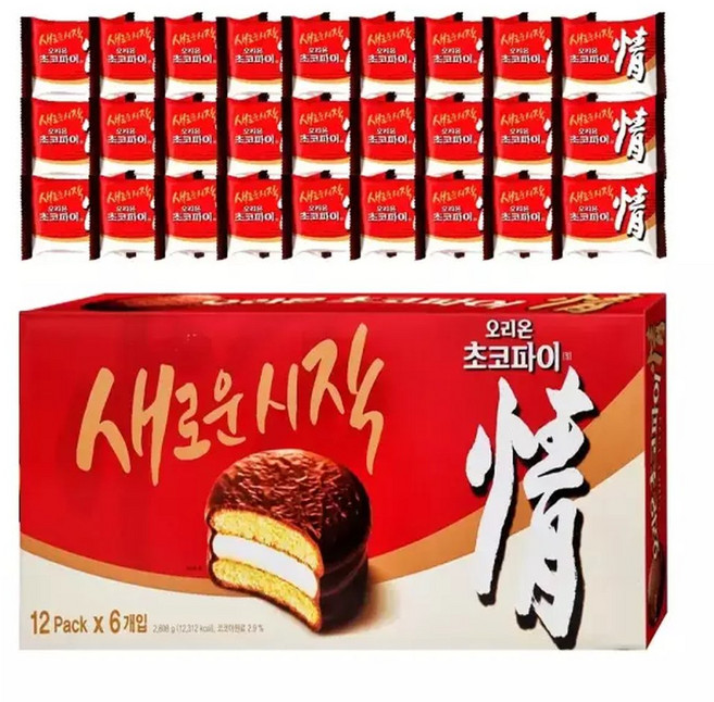 [일상점빵] 오리온 초코파이 정 2808G (72개입) 대용량 간식 단체 회사 과자, 39g