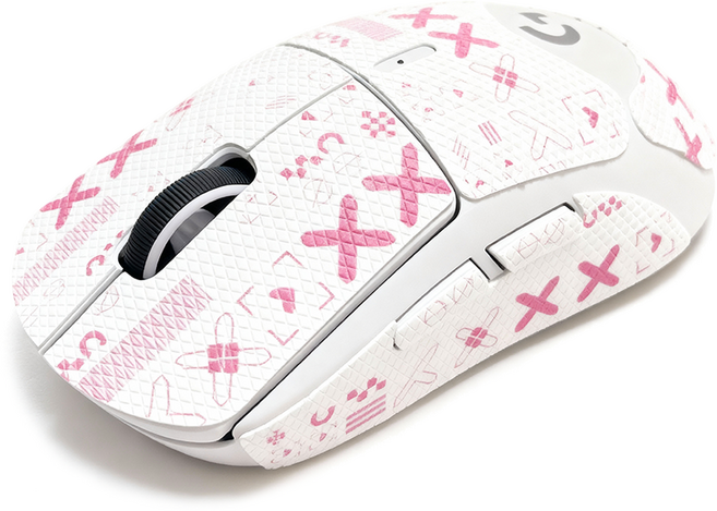 데테리아 로지텍 지슈라 지슈스 그립테이프 + 마우스피트 세트, 1개, 펄스 핑크