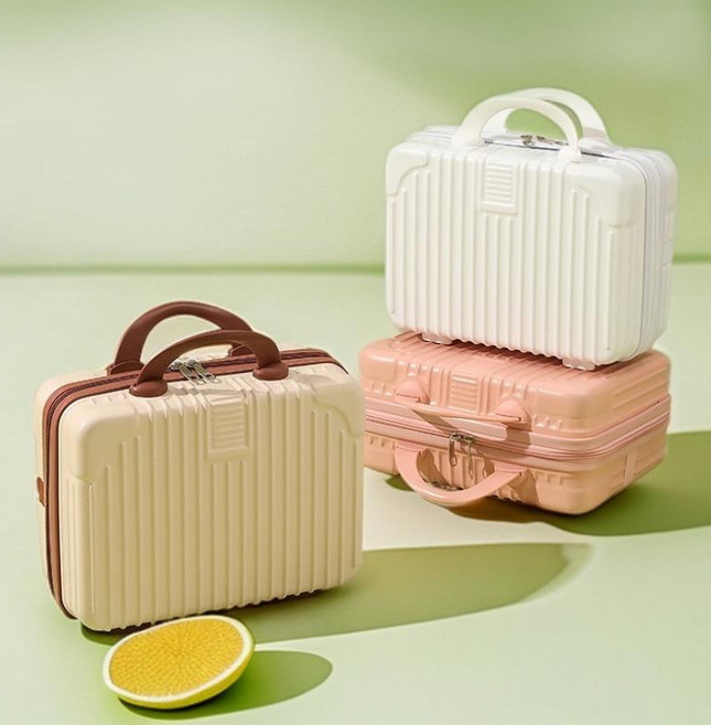 여행용 미니 화장품 케이스 초경량 비밀번호 가방 소형 메이크업 파우치 휴대용 트래블백, 1개, 오렌지