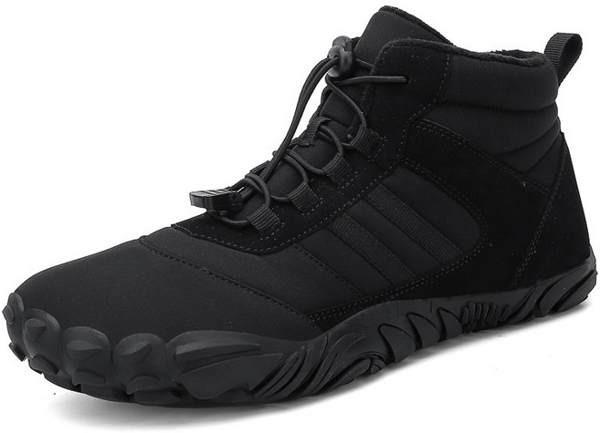 다섯 손가락 면화 미끄럼 방지 마모 커플 트레킹화 보온 하이탑 털 부츠 남녀 아웃도어 방한 등산화