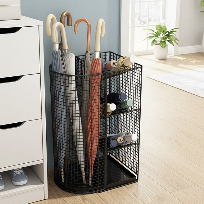 대용량 업소용 철재 우산꽂이 우산통, 블랙, 1개