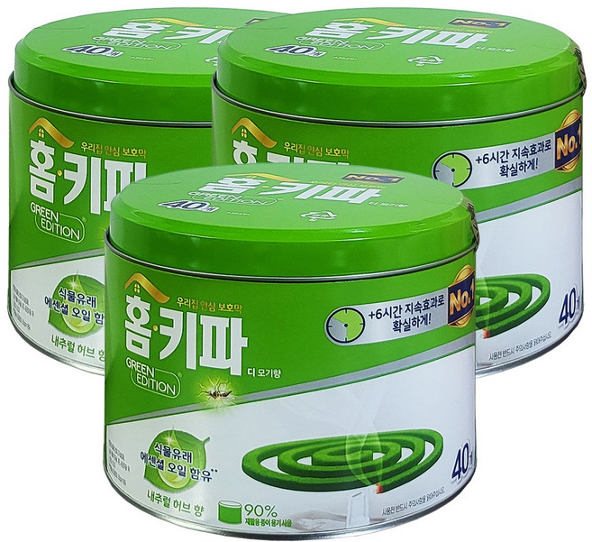 ileum*^m홈키파 모기향 40P 내츄럴허브 벌레잡이 야영 차단 야외 잡는도구 잡기 실외 캠핑일medi**^, 3개