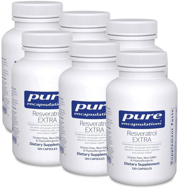 퓨어인캡슐레이션 레스베라트롤 엑스트라 100mg 캡슐 Pure Encapsulations Resveratrol EXTRA, 6개, 120정