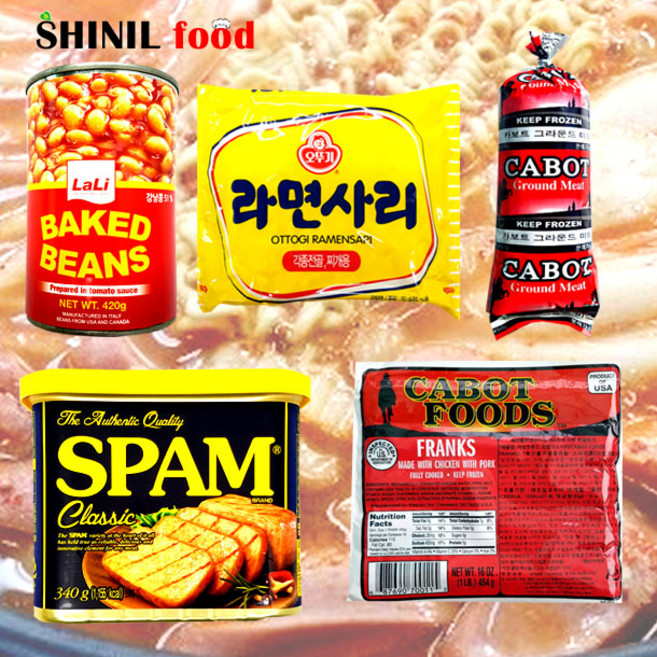 부대찌개 SET 카보트 후랑크소시지 / 부대찌개콩 / 스팸 / 사리면 / 민찌다짐육, 420g, 1개