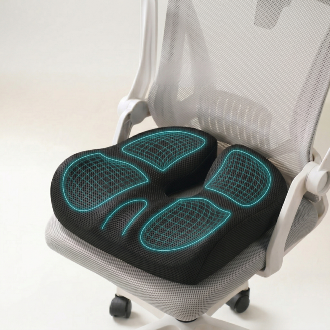 소담리빙 하중분산 통기성 꼬리뼈 방석, 블랙(메쉬)