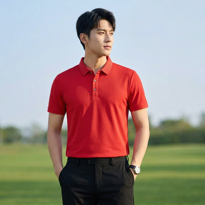POLO衫男 透氣輕薄速乾運動POLO短袖T恤 簡約修身翻領商務上衣