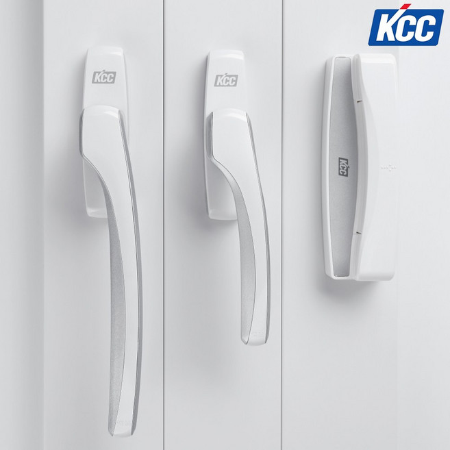 제임스창호 KCC 창호 커브 샷시 손잡이 레버형 오토락 샤시 핸들, 레버형(소) 화이트, 좌측 핸들, 1개