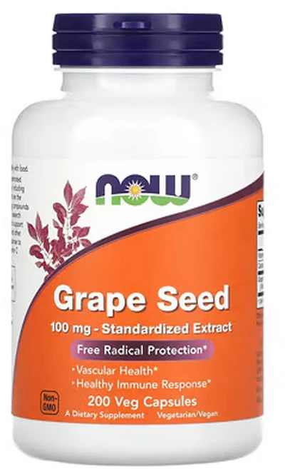 나우푸드 포도씨 표준 추출물 100mg 200베지 캡슐, 1개, 200정 - 쿠팡