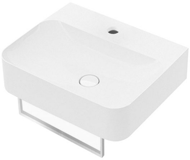 라우체 벽걸이 사각 세면대 오즈무광 813M (430x390x135), 수건걸이니켈