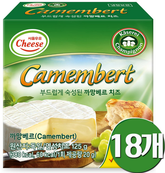 까망베르치즈, 125g, 18개