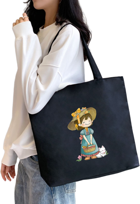 주르누보 일러스트 데일리 면가방 캔버스 숄더 에코백
