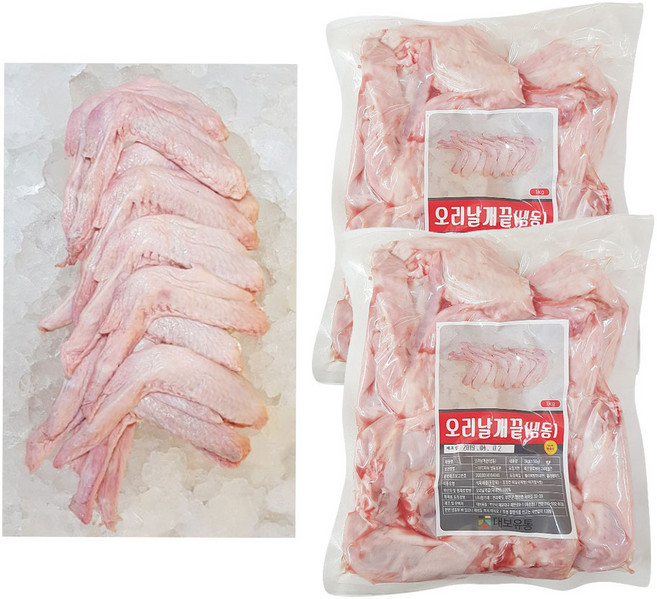 육수용 오리뼈 오리모가지 닭모가지 오리통뼈 오리다리뼈 오리날개끝 옵션, 1세트, 4. 오리날개끝 1kg 2팩 1회제한7세트, 1kg