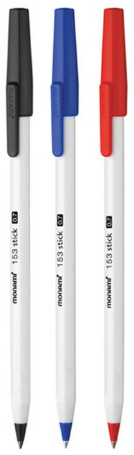 모나미 153 스틱 볼펜 1.0mm, 0.7mm 블랙