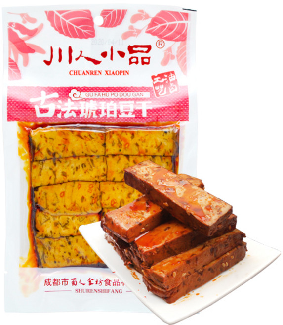 천인 포두부 향라맛 건두부 포두부 중국 간식, 75g, 2개