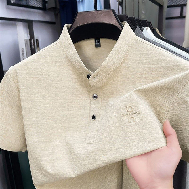 지고다그 남성용 여름용 린넨 스타일 반팔 카라 티셔츠 슬림핏 데일리 T셔츠 ZXC41804