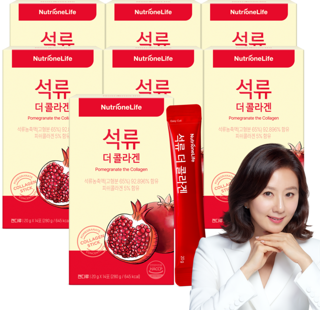 [무료배송/오늘출발] 뉴트리원 석류 더 콜라겐 저분자 피쉬콜라겐 젤리스틱 100% 석류농축액 석류스틱, 7개, 14회분