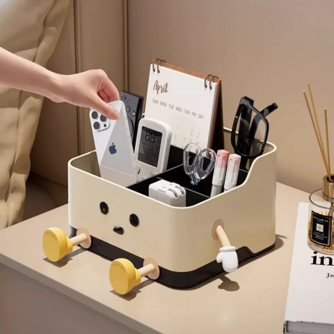 하우스베라 포포 리모컨 정리함 데스크 다용도 수납 보관 거치대, 1개, 베이지