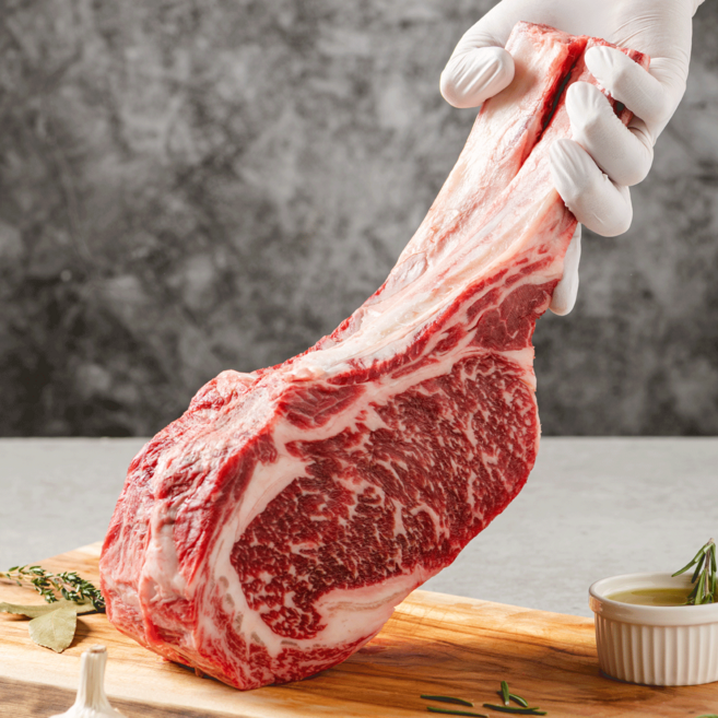한우21번가 1++등급 한우토마호크 스테이크 캠핑고기 시즈닝증정, 1.1kg, 34