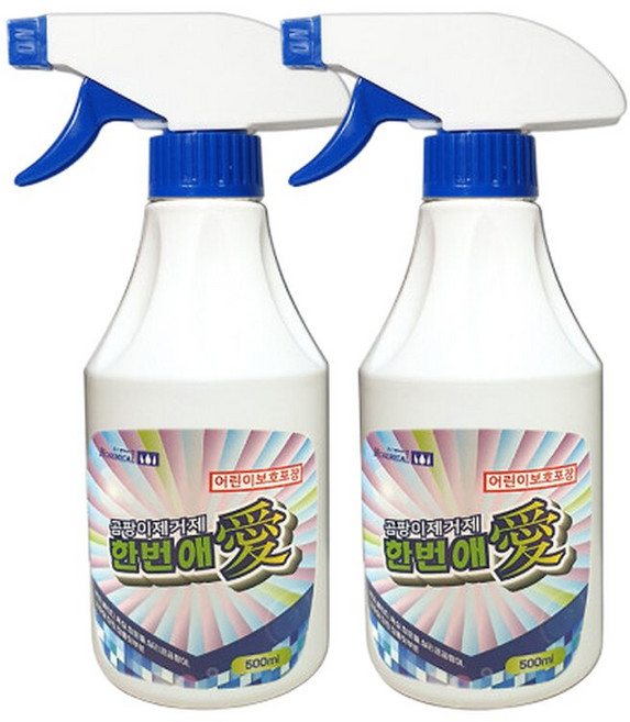 한번애 곰팡이제거제 500ml2개 베란다곰팡이 욕실곰팡이 화장실곰팡이 타일곰팡이 곰팡이방지제, 2개
