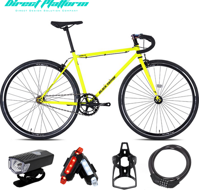 블랙타이판 픽시 자전거 페트라 FX 700C 중학생 초등학생 입문용 완조립 6종사은품+헬멧 증정, 네온, 1개, 470cm