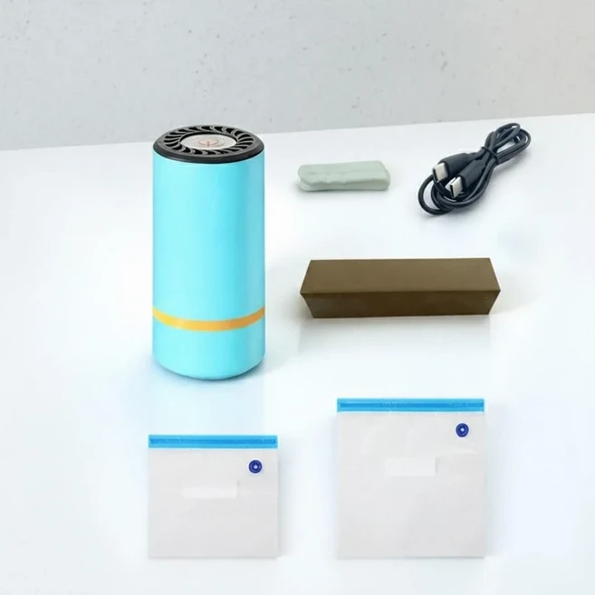 전기 미니 진공 식품 실러 무선 휴대용 보존 재료 소형 주방 도구 절약, 02 파란색