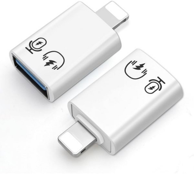 USB-C 3.1-라이트닝 어댑터(2개입) 라이트닝 수-C 타입 암 헤드폰/마이크 어댑터 충전 및 OTG 기능 지원