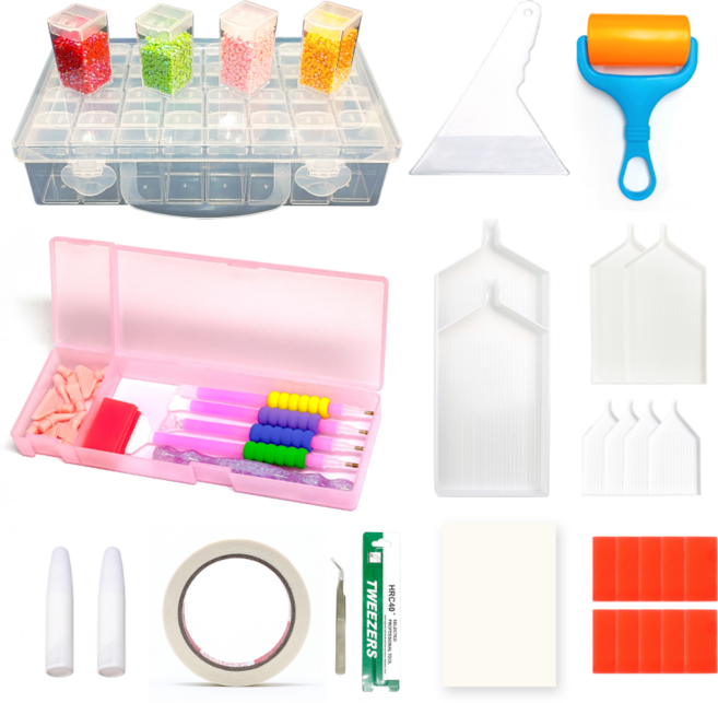 블링블링 보석십자수 종합 도구 세트, 1세트, 혼합색상