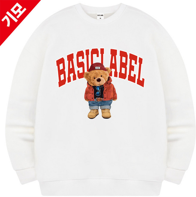 서프런던 베어딩 오버핏 빅사이즈 기모 맨투맨 ZAMD_0009