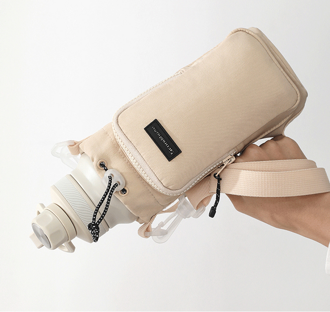 보온보냉 텀블러백 크로스 물병 수납 나들이 미니 가방, 블랙, 1개