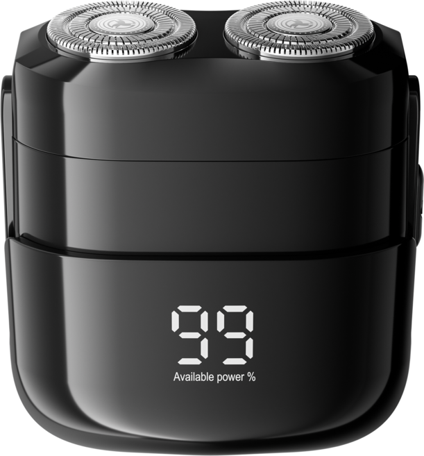 Purevia 휴대용 더블헤드 전기면도기 미니 전동 면도기 남자 여행용 충전식 생활방수, 블랙, RQ225