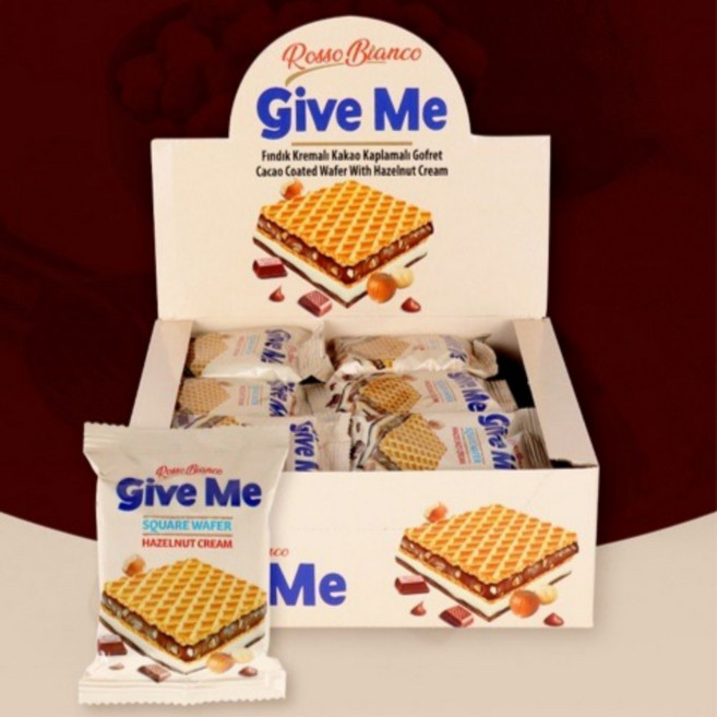 기브미 헤이즐넛 웨이퍼 와플 터키 바클라바 초코 샌드 수입 과자 쿠키 간식, 24개, 30g
